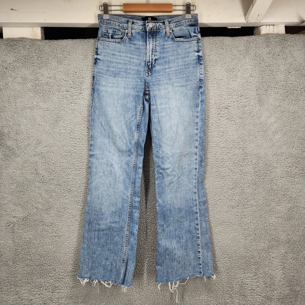 Banana Republic BR Jeans Womens Size 26 Light Wash Wide Leg Crop Raw Hem